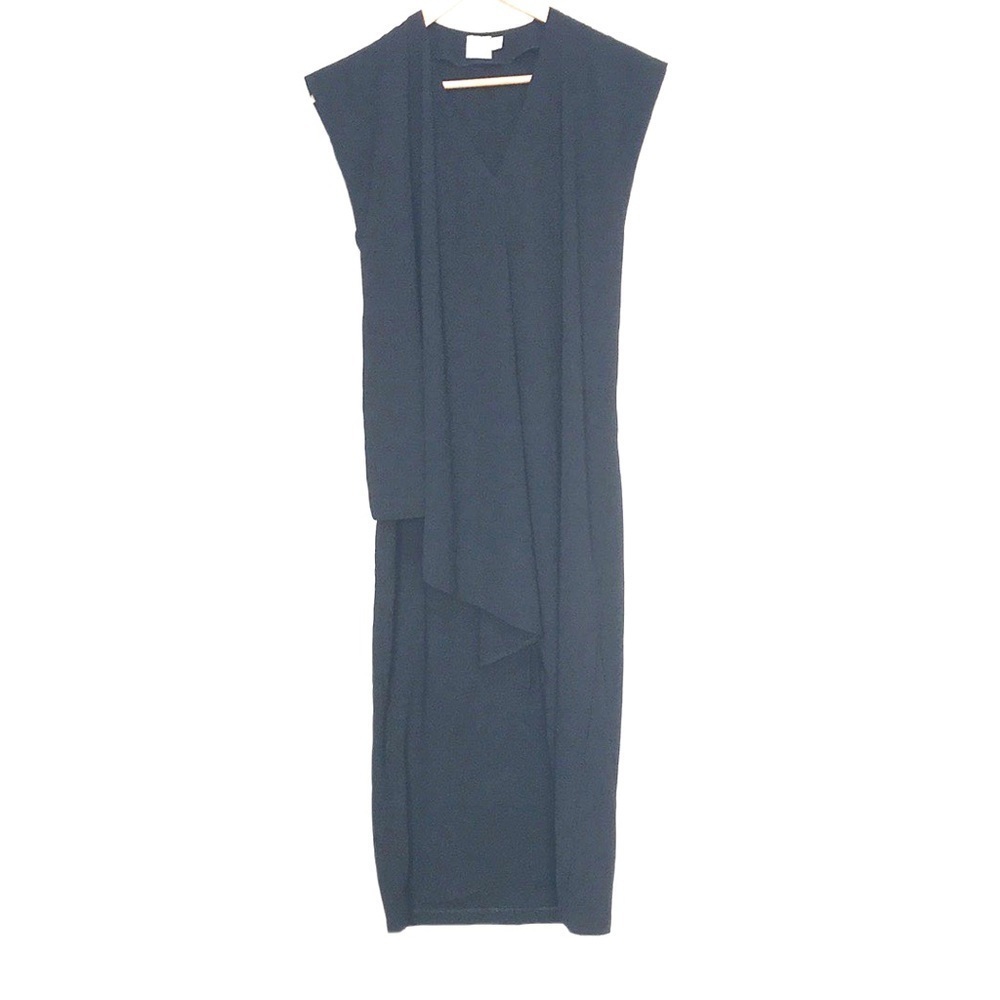 Asos black sleeveless side flap detail midi dress size 2 fits like a medium
